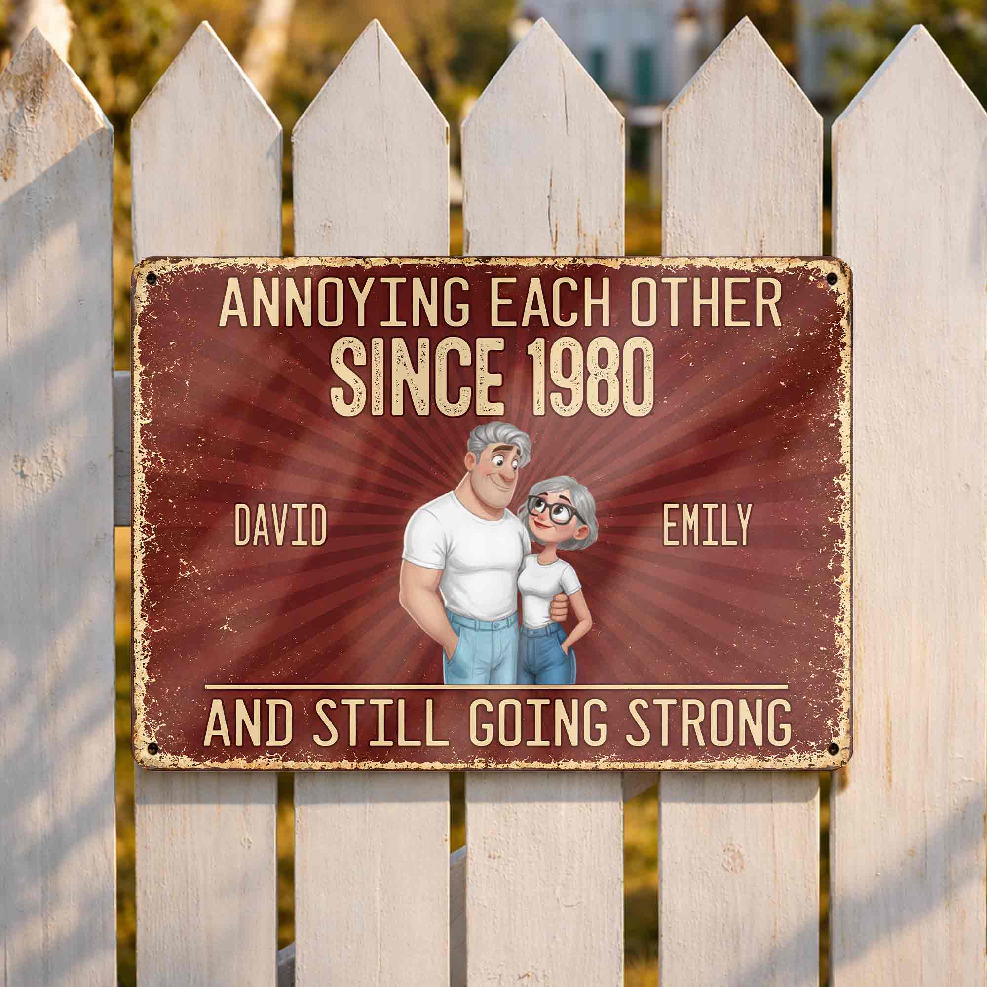 Personalized Metal Sign Custom Couple Art for Anniversary Gift