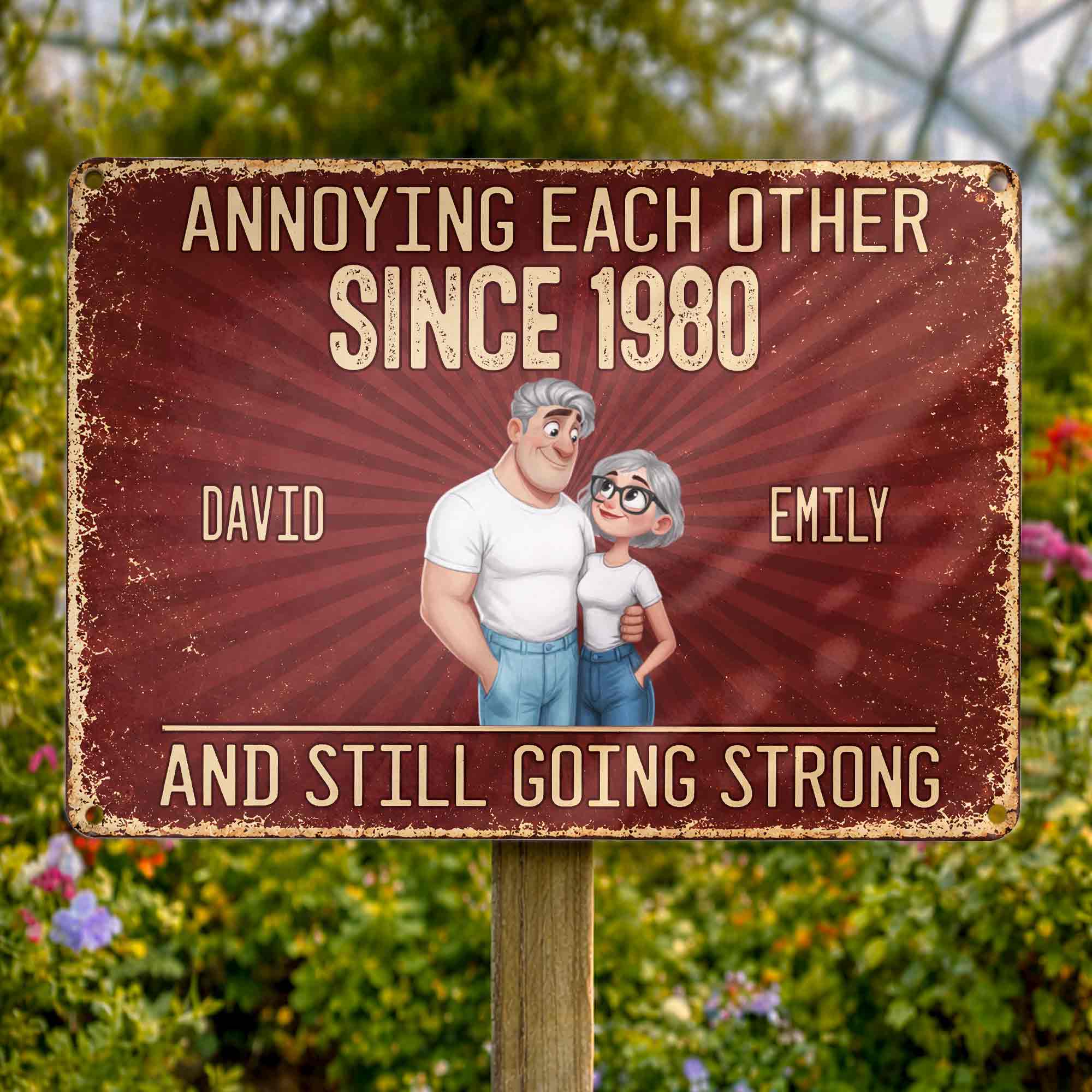 Personalized Metal Sign Custom Couple Art for Anniversary Gift