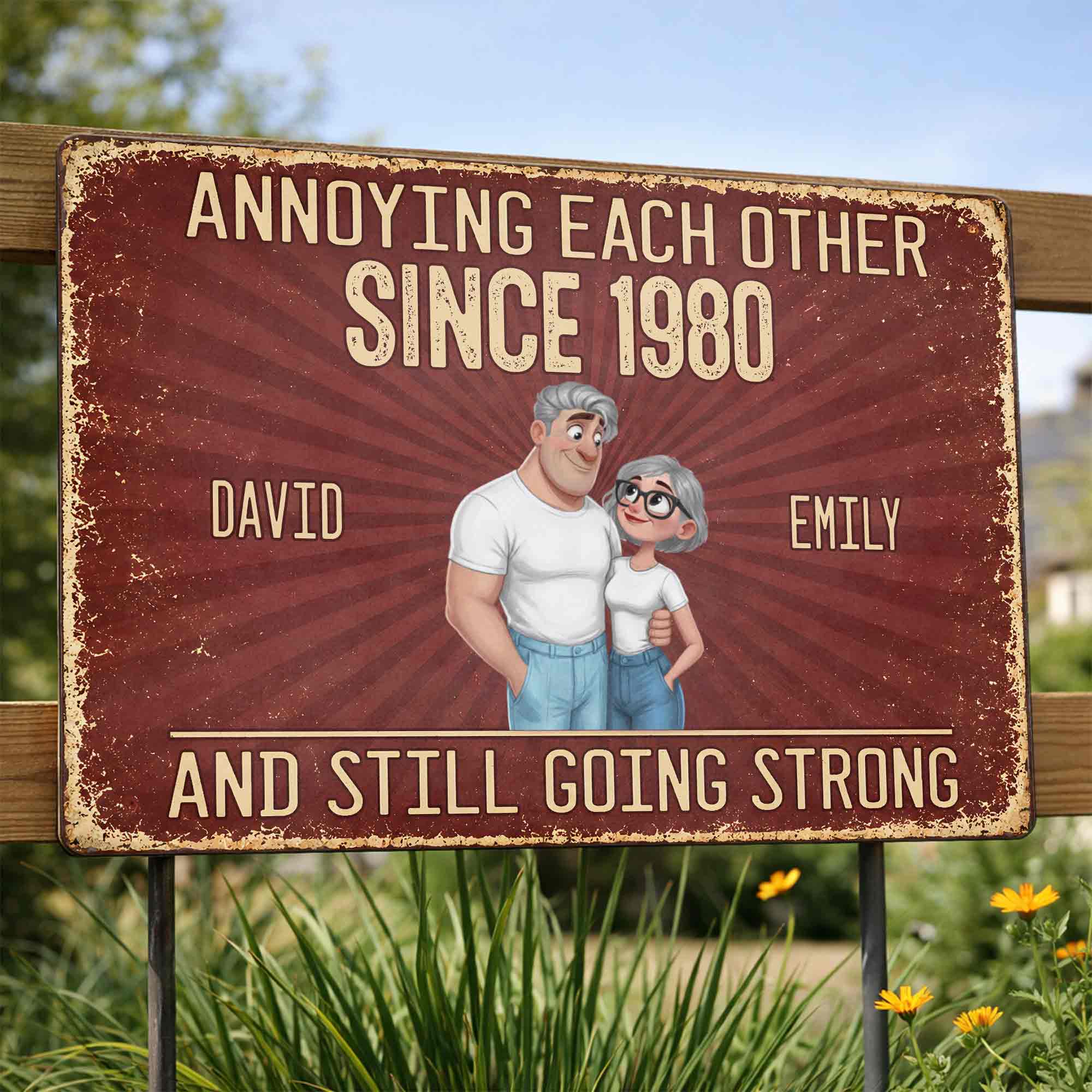 Personalized Metal Sign Custom Couple Art for Anniversary Gift