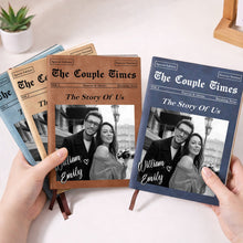 Load image into Gallery viewer, Personalized Leather Journal Custom Name Gift for Couples
