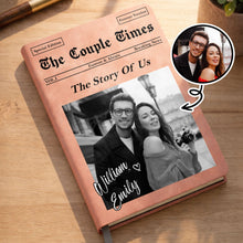 Load image into Gallery viewer, Personalized Leather Journal Custom Name Gift for Couples
