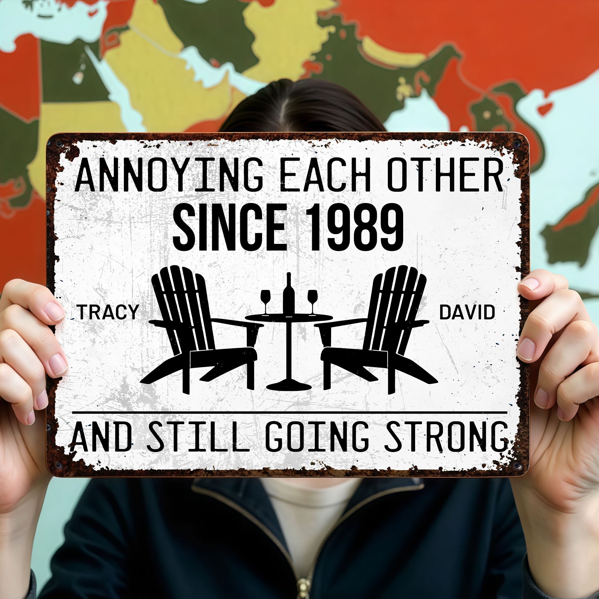 Personalized Metal Sign Custom Name Gift for Couples