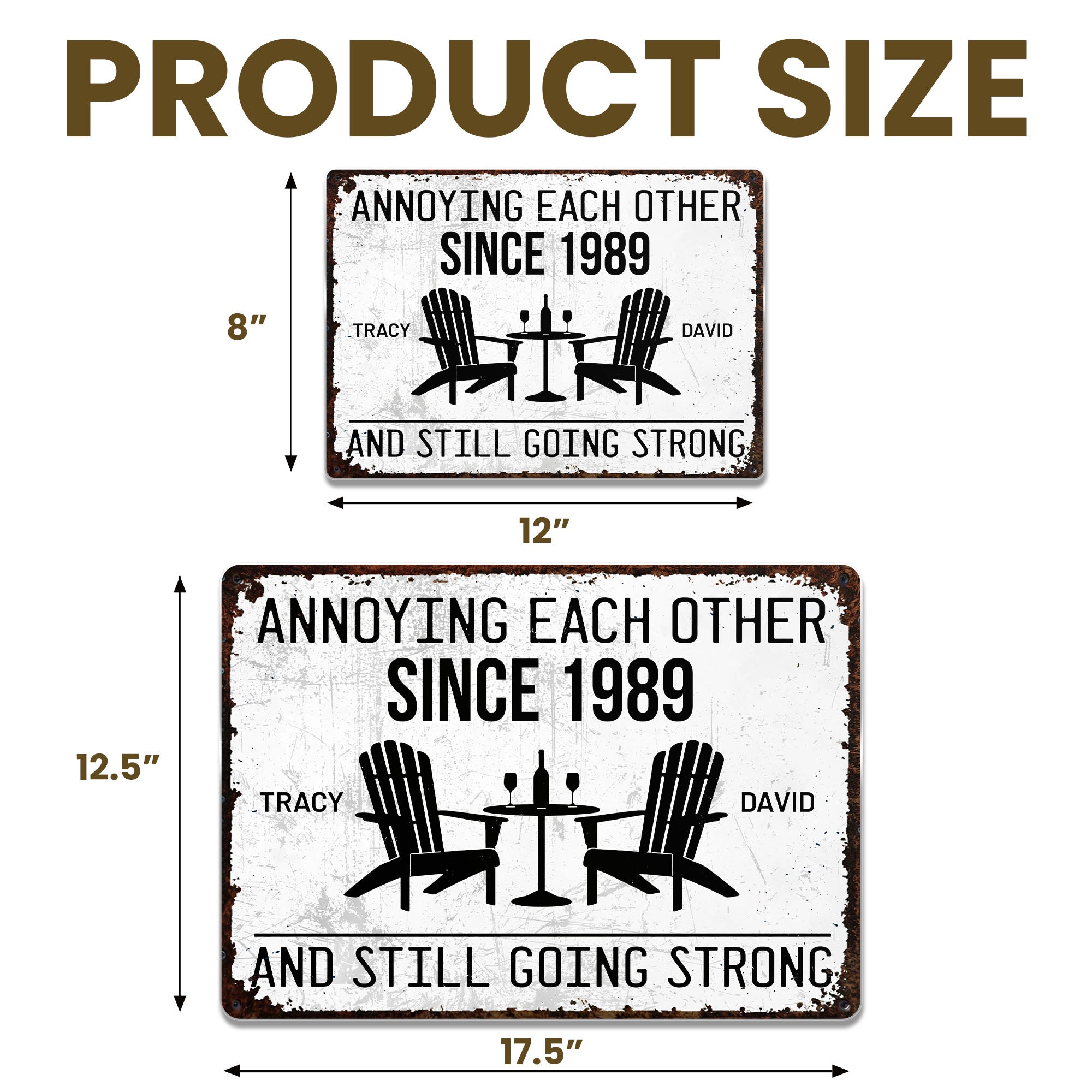 Personalized Metal Sign Custom Name Gift for Couples
