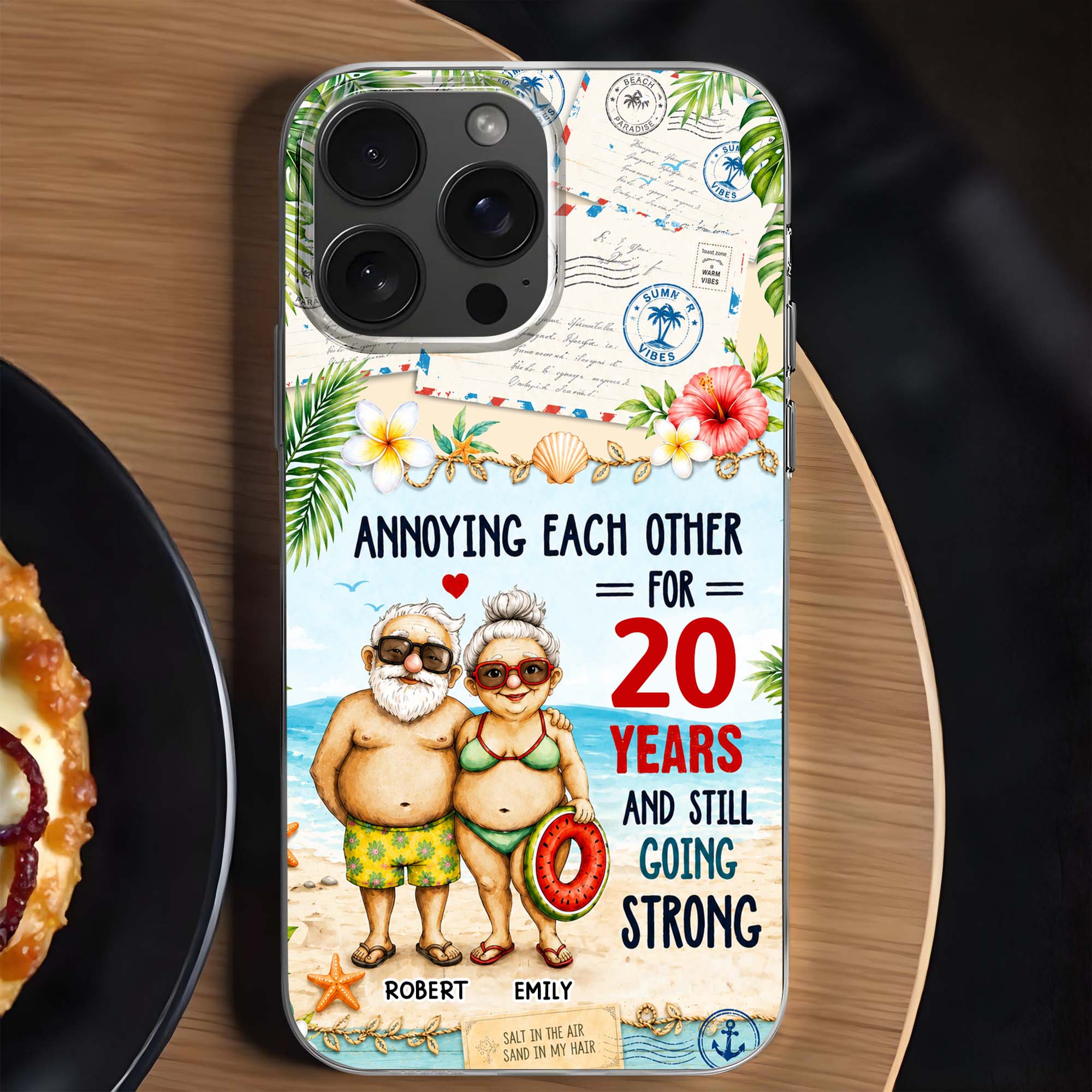 Personalized Clear Phone Case Custom Name Gift for Couple