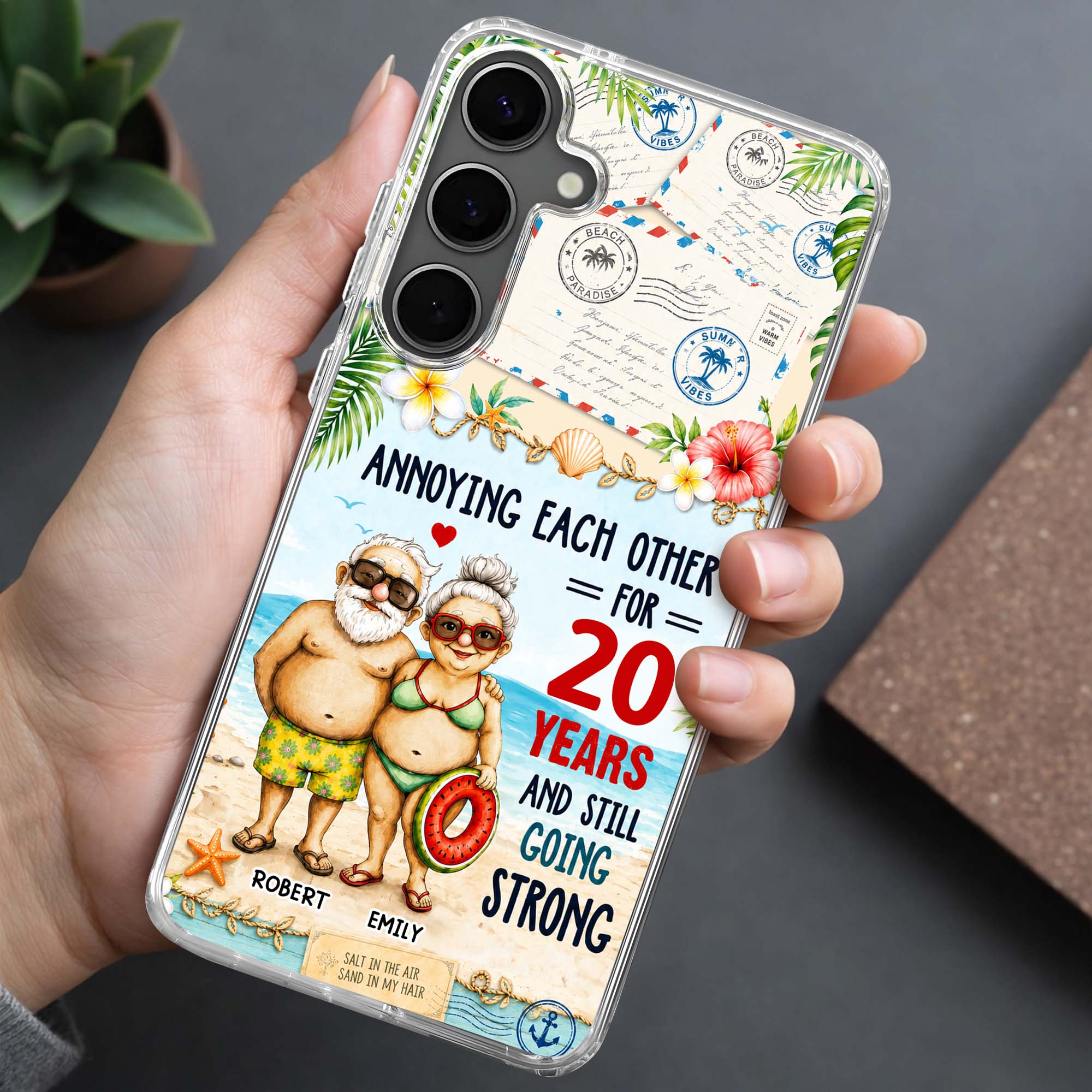 Personalized Clear Phone Case Custom Name Gift for Couple
