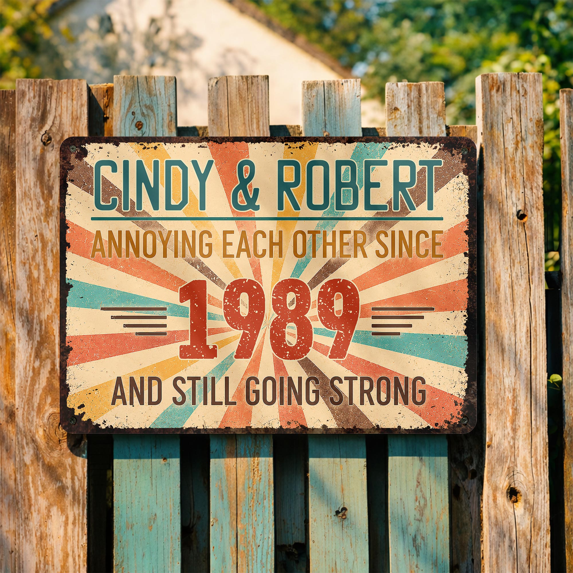 Personalized Metal Sign Custom Name Gift for Couples Anniversary