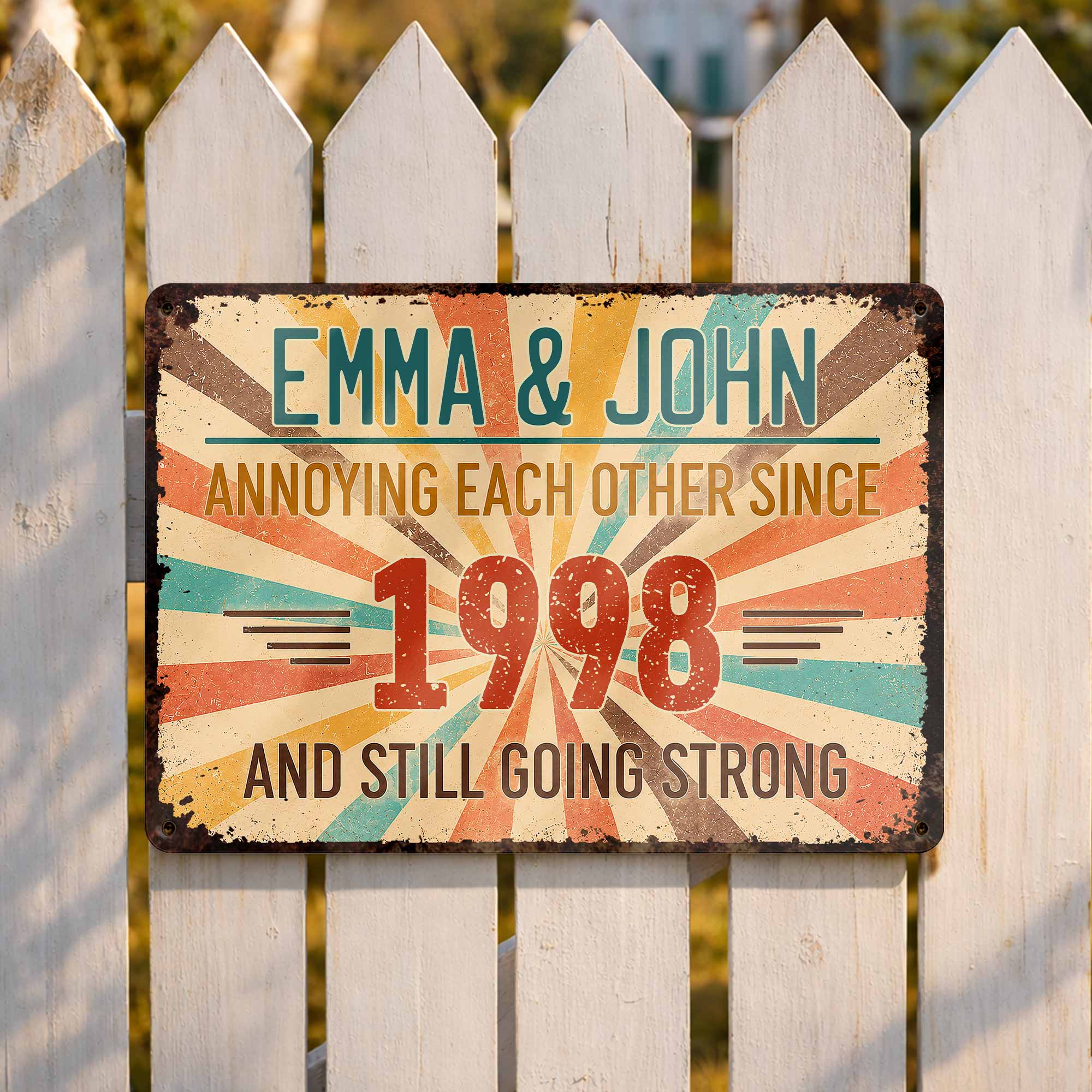 Personalized Metal Sign Custom Name Gift for Couples Anniversary