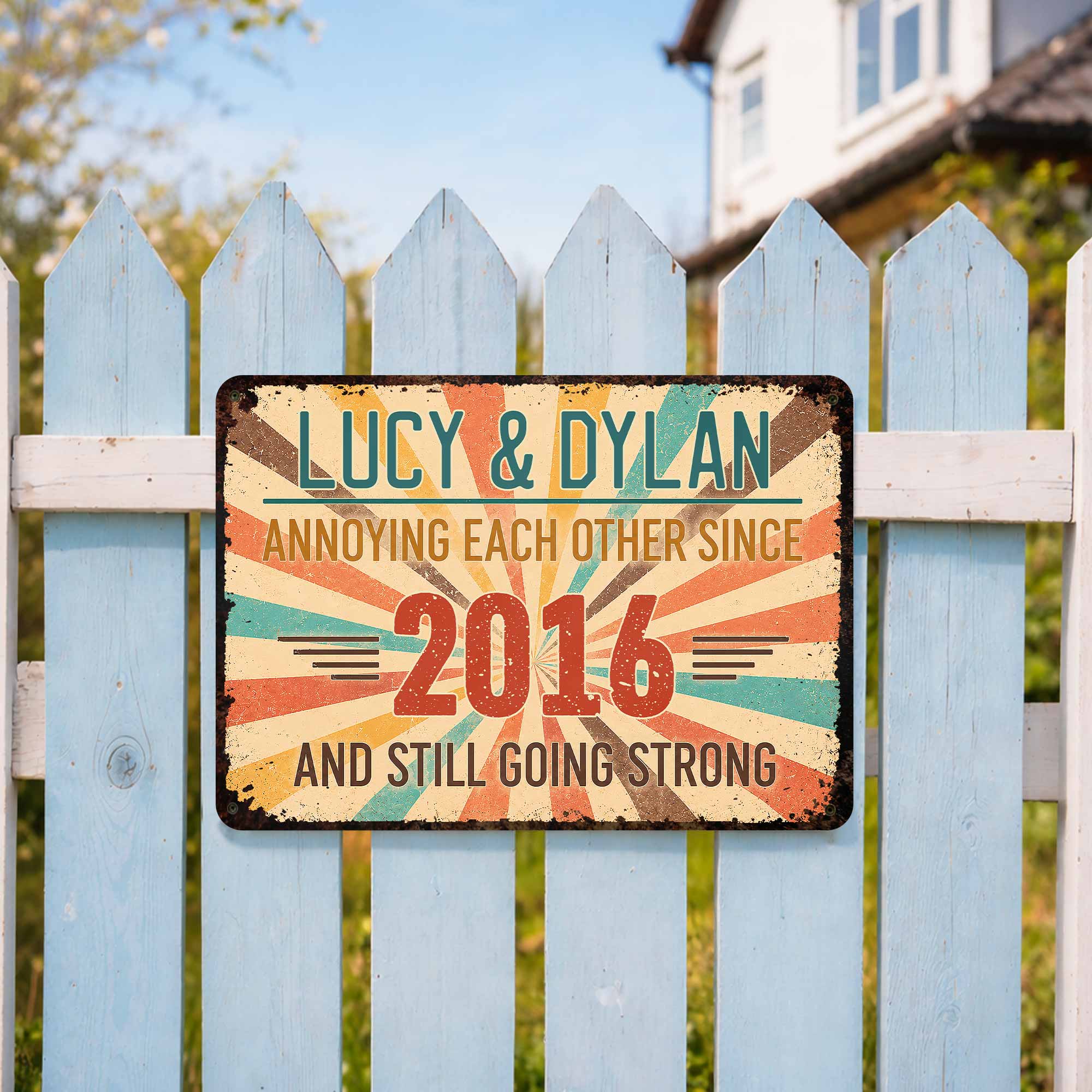 Personalized Metal Sign Custom Name Gift for Couples Anniversary