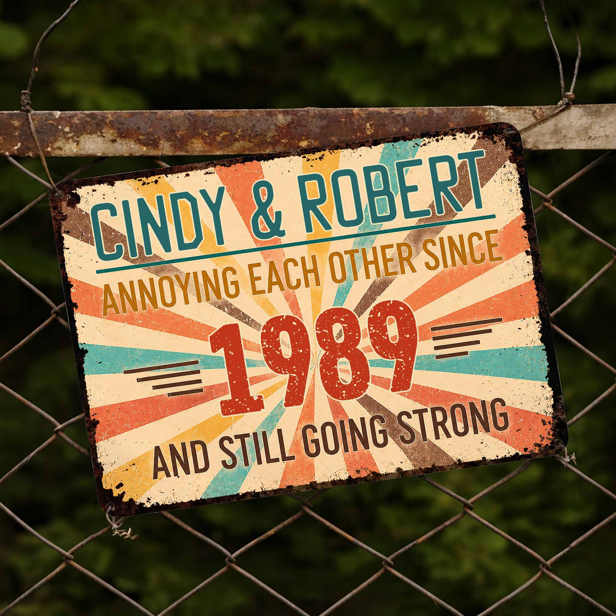 Personalized Metal Sign Custom Name Gift for Couples Anniversary