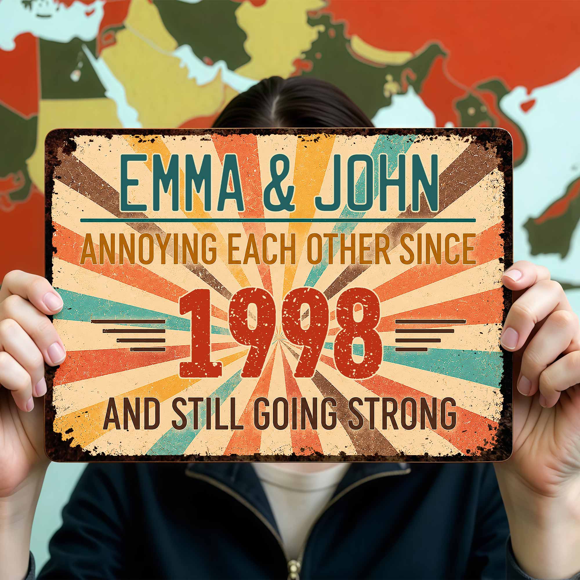 Personalized Metal Sign Custom Name Gift for Couples Anniversary