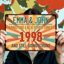 Load image into Gallery viewer, Personalized Metal Sign Custom Name Gift for Couples Anniversary
