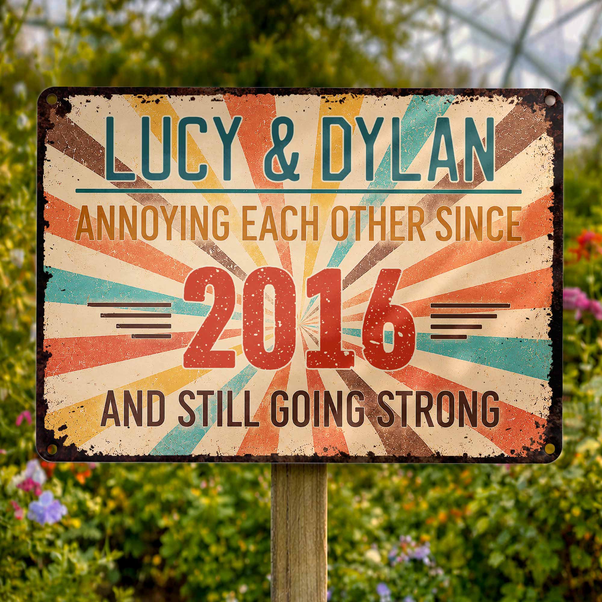 Personalized Metal Sign Custom Name Gift for Couples Anniversary