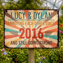 Load image into Gallery viewer, Personalized Metal Sign Custom Name Gift for Couples Anniversary
