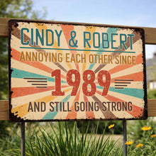 Load image into Gallery viewer, Personalized Metal Sign Custom Name Gift for Couples Anniversary
