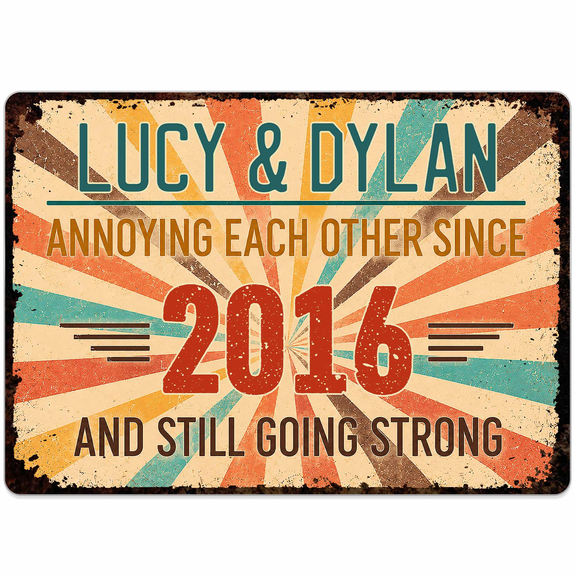 Personalized Metal Sign Custom Name Gift for Couples Anniversary