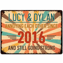 Load image into Gallery viewer, Personalized Metal Sign Custom Name Gift for Couples Anniversary
