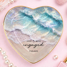 Load image into Gallery viewer, Personalized Heart Jewelry Dish Custom Names Gift for Couples
