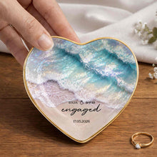 Load image into Gallery viewer, Personalized Heart Jewelry Dish Custom Names Gift for Couples
