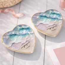 Load image into Gallery viewer, Personalized Heart Jewelry Dish Custom Names Gift for Couples
