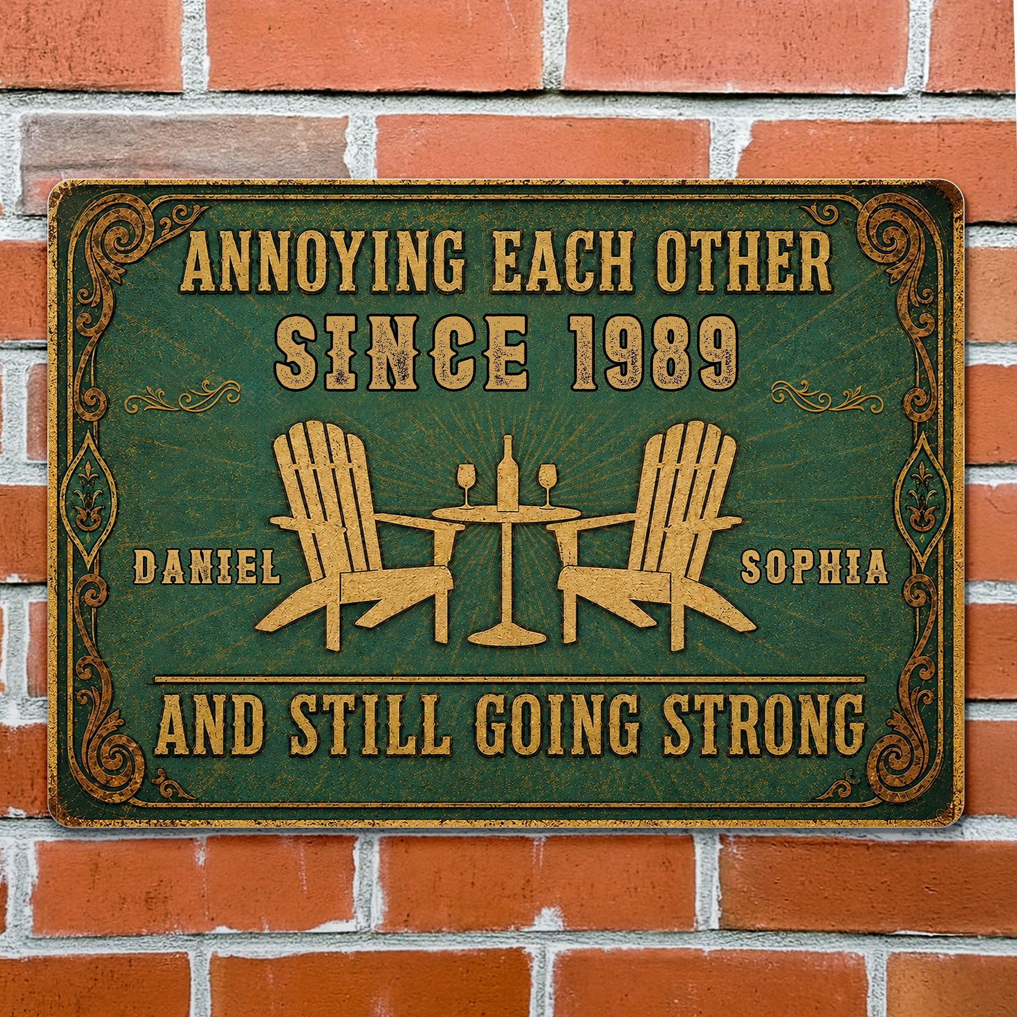 Personalized Metal Sign Custom Name Couple Gift for Home