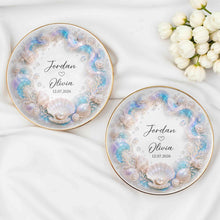 Load image into Gallery viewer, Personalized Ceramic Jewelry Dish Ocean Theme Custom Gift for Couples

