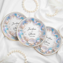 Load image into Gallery viewer, Personalized Ceramic Jewelry Dish Ocean Theme Custom Gift for Couples
