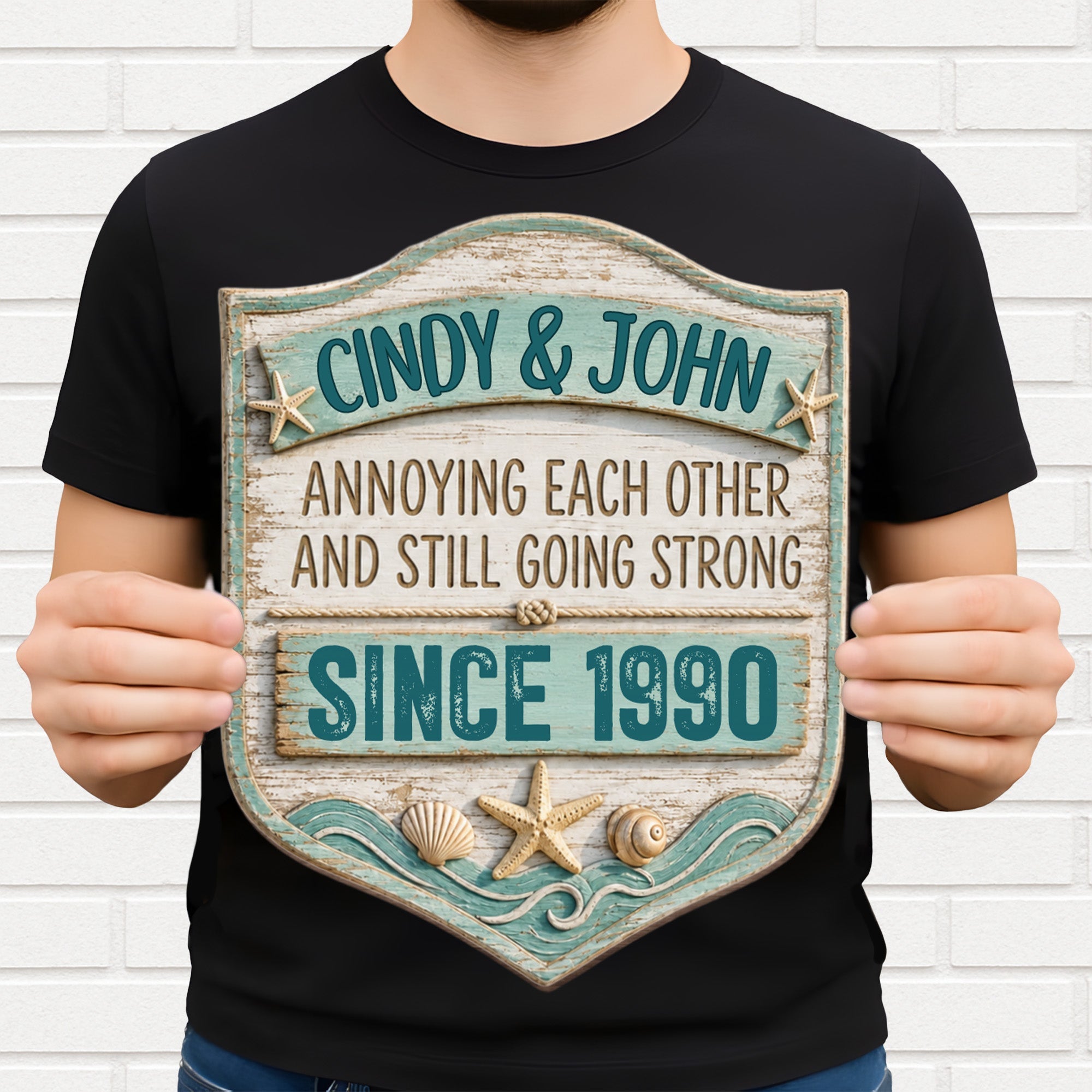 Personalized 3D Wood Sign Custom Couple Name Gift for Anniversary
