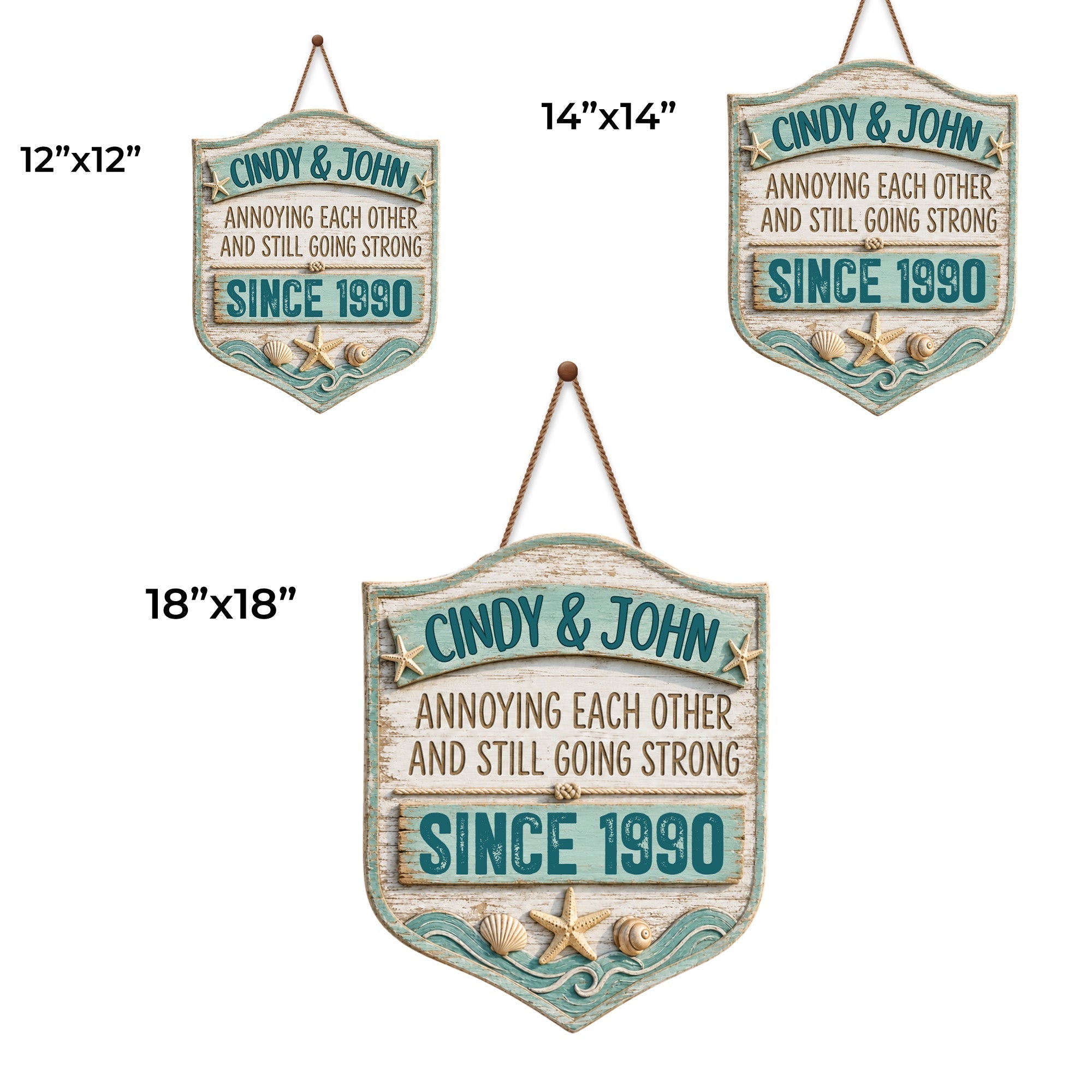 Personalized 3D Wood Sign Custom Couple Name Gift for Anniversary