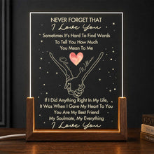 Load image into Gallery viewer, Personalized Acrylic Night Light Custom Love Message Gift for Couples
