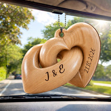 Load image into Gallery viewer, Personalized Interlocking Hearts Wood Ornament Custom Gift for Couples
