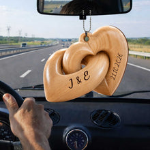Load image into Gallery viewer, Personalized Interlocking Hearts Wood Ornament Custom Gift for Couples

