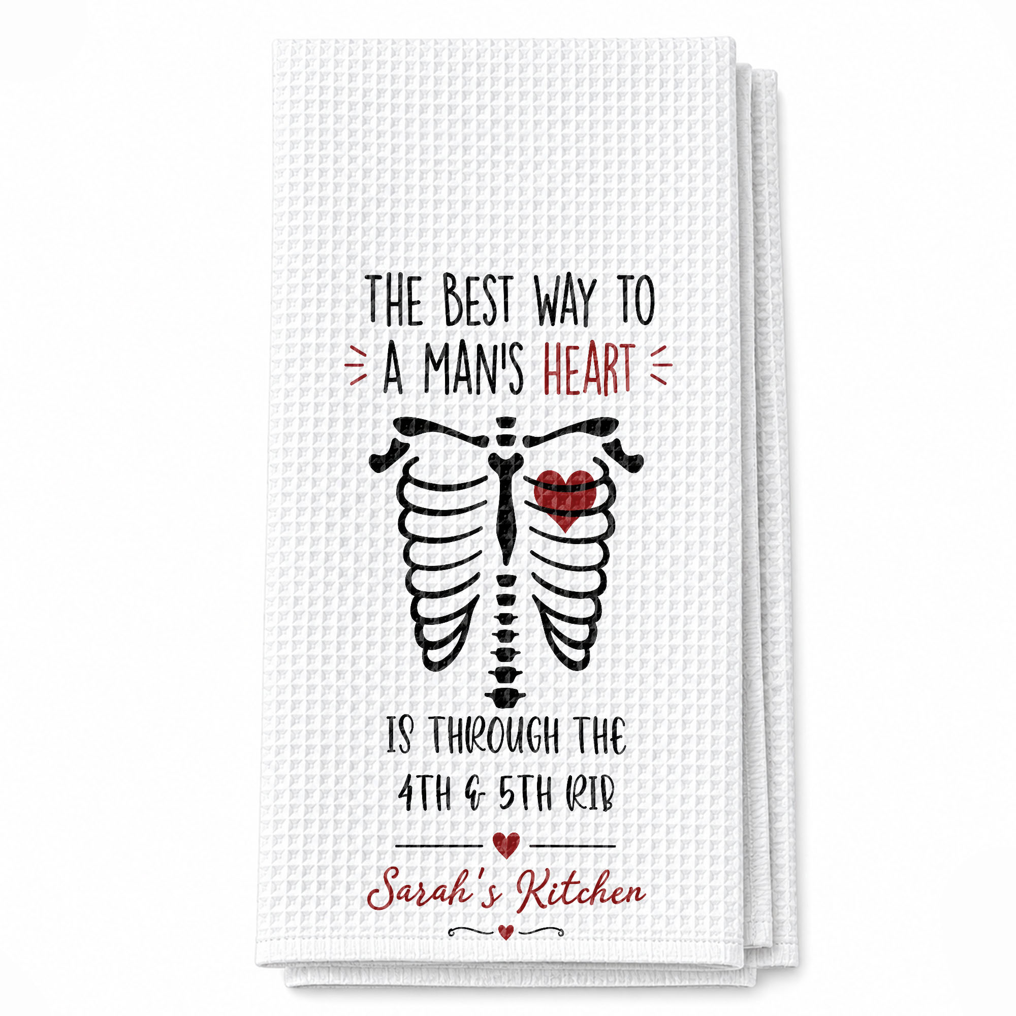 Personalized Kitchen Towel Funny Anatomical Gift for Couples