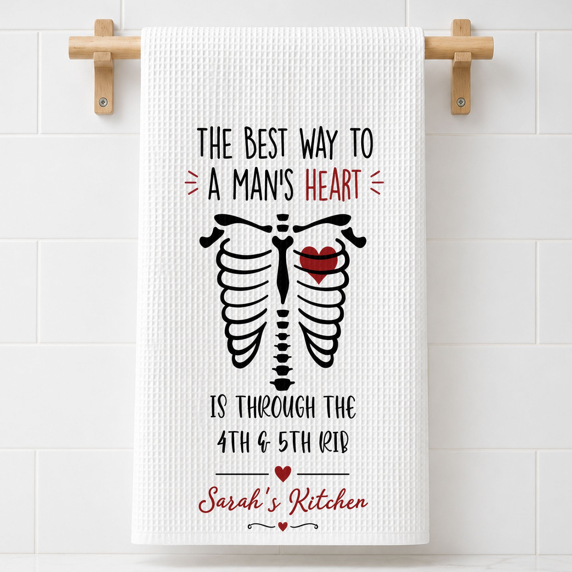 Personalized Kitchen Towel Funny Anatomical Gift for Couples