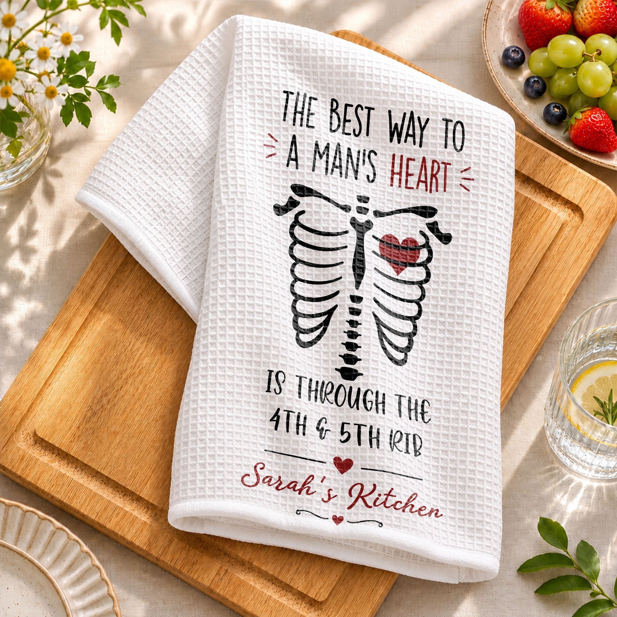 Personalized Kitchen Towel Funny Anatomical Gift for Couples