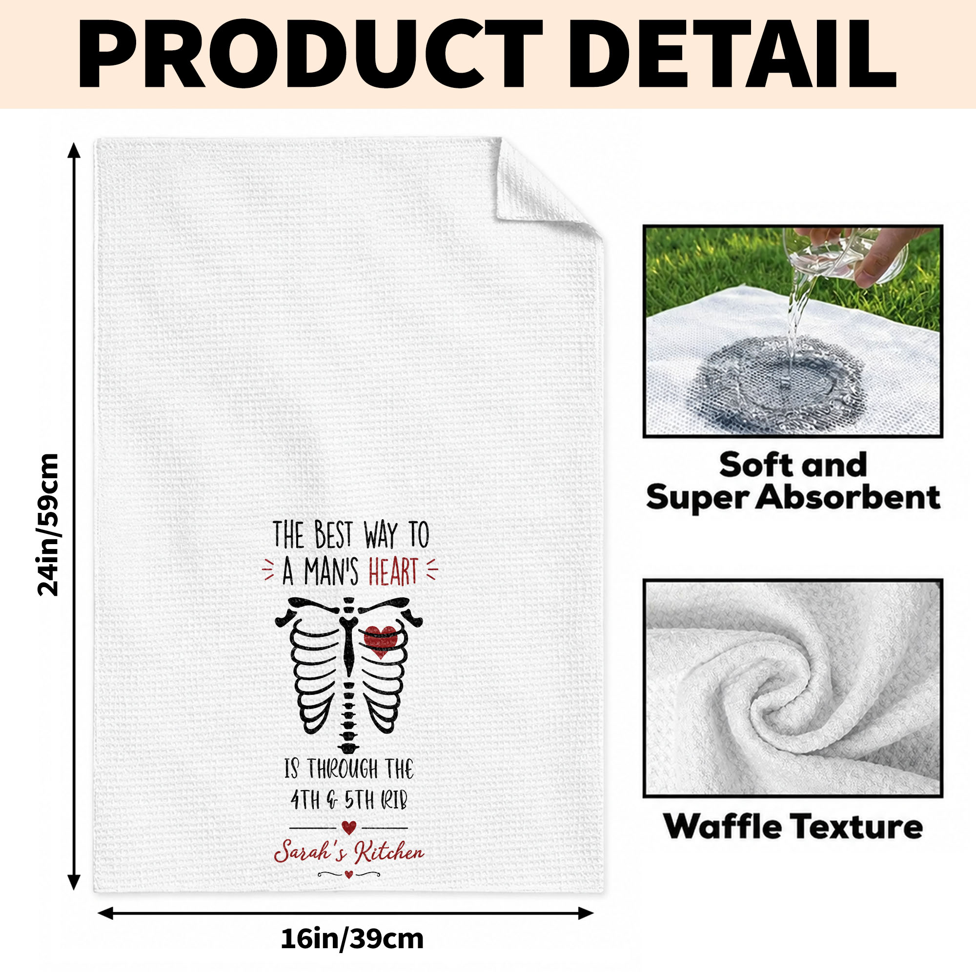 Personalized Kitchen Towel Funny Anatomical Gift for Couples