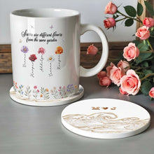 Load image into Gallery viewer, Personalized Ceramic Coaster with Ocean Wave Design Gift for Couples
