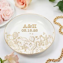 Load image into Gallery viewer, Personalized Beach Jewelry Dish Custom Date &amp; Name Gift for Couples
