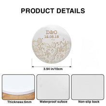 Load image into Gallery viewer, Personalized Beach Design Ceramic Coaster Custom Date Gift for Couples
