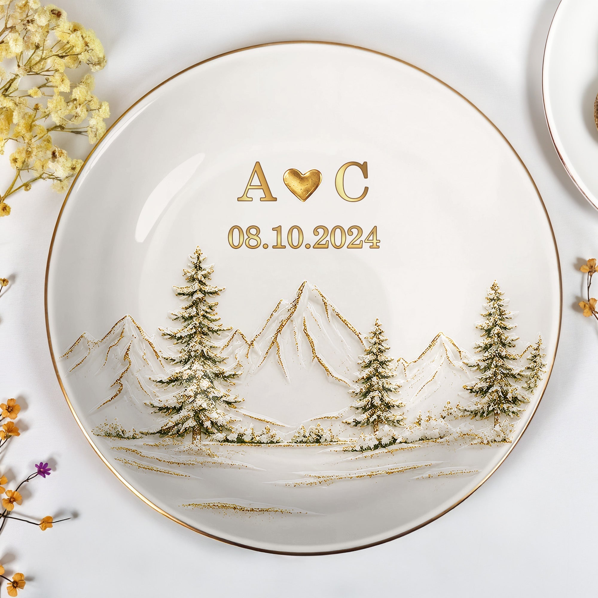 Personalized Ceramic Jewelry Dish Custom Couple Gift Adventure