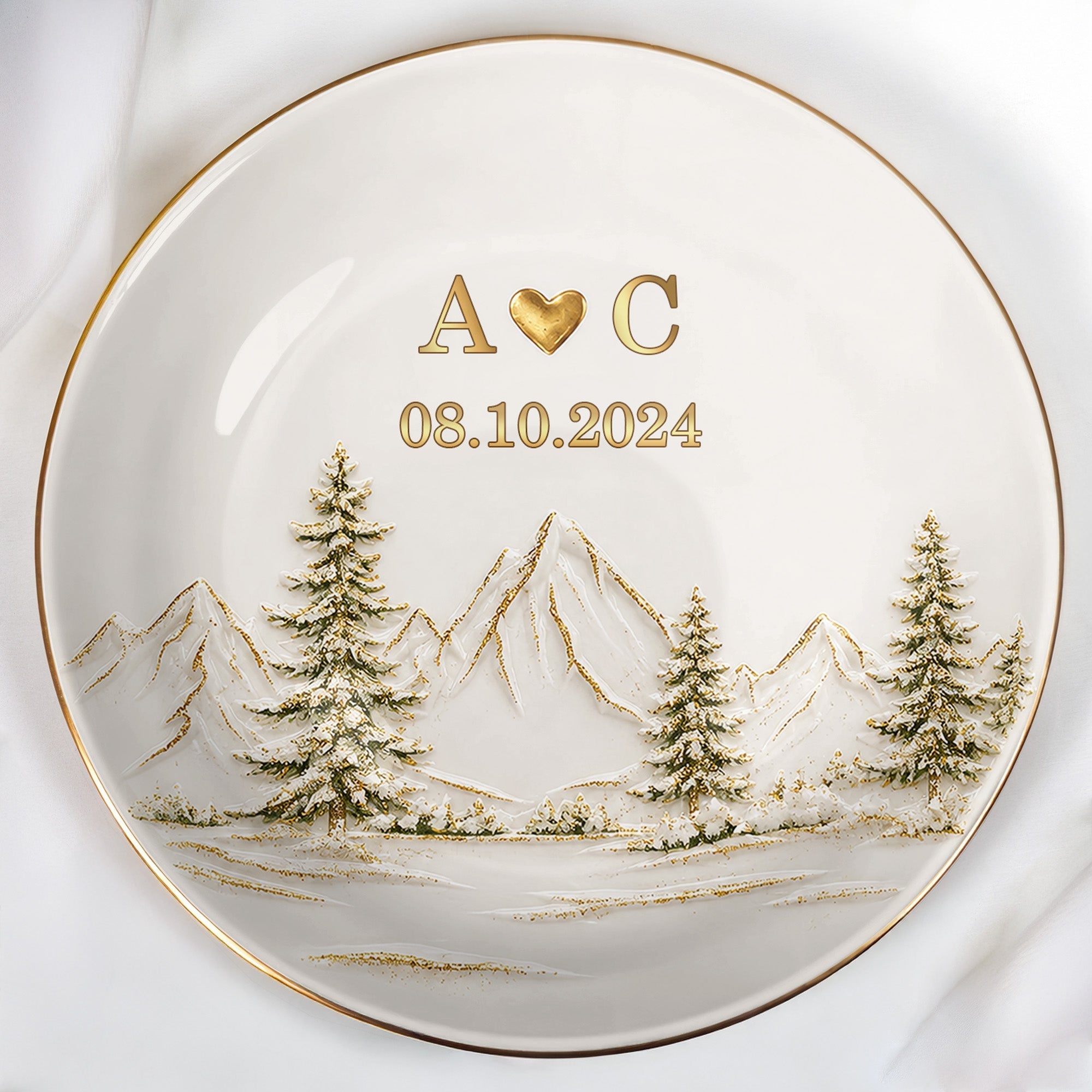 Personalized Ceramic Jewelry Dish Custom Couple Gift Adventure