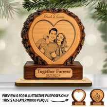 Load image into Gallery viewer, Personalized 2-Layer Wood Heart Plaque Custom Photo Gift for Couples
