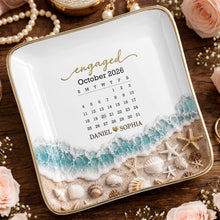 Load image into Gallery viewer, Personalized Engaged Calendar Jewelry Dish Ceramic Gift
