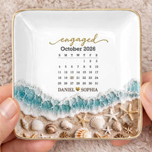 Load image into Gallery viewer, Personalized Engaged Calendar Jewelry Dish Ceramic Gift
