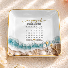 Load image into Gallery viewer, Personalized Engaged Calendar Jewelry Dish Ceramic Gift
