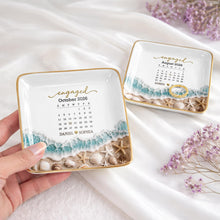 Load image into Gallery viewer, Personalized Engaged Calendar Jewelry Dish Ceramic Gift
