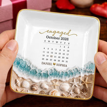 Load image into Gallery viewer, Personalized Engaged Calendar Jewelry Dish Ceramic Gift
