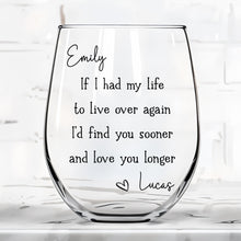 Load image into Gallery viewer, Personalized Stemless Wine Glass Custom Name Gift for Couples
