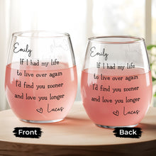 Load image into Gallery viewer, Personalized Stemless Wine Glass Custom Name Gift for Couples
