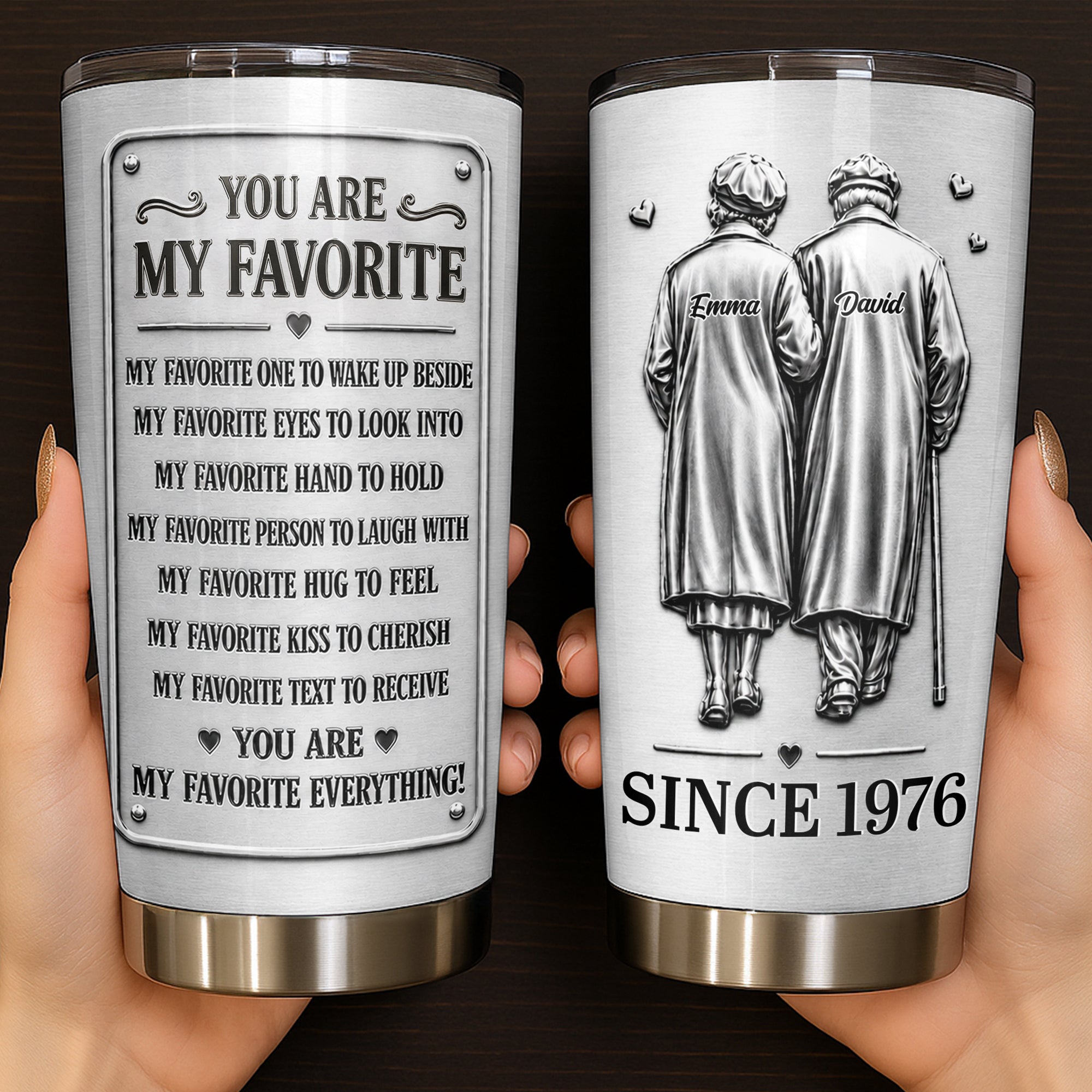 Personalized Couple Tumbler Custom Artwork 20oz Gift