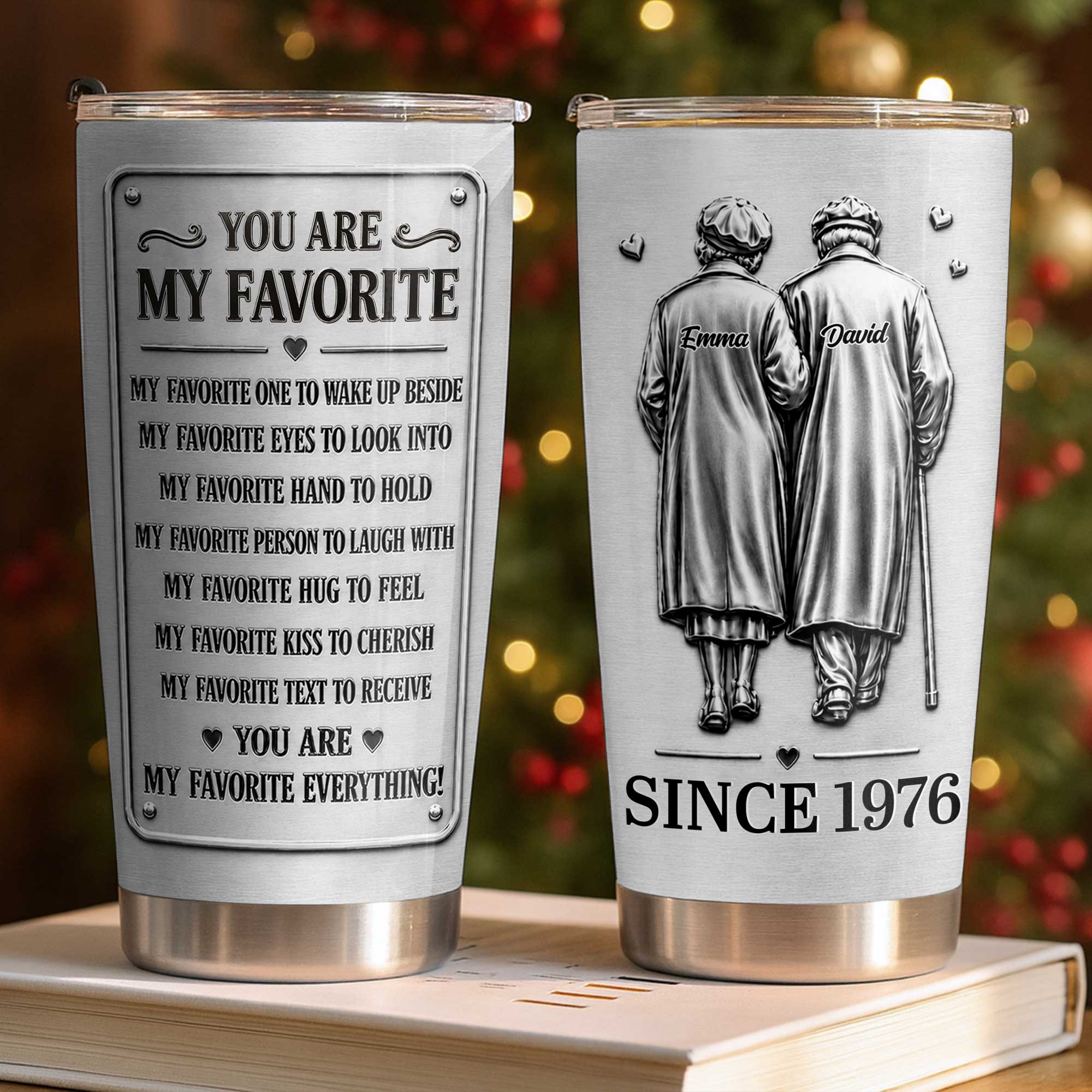 Personalized Couple Tumbler Custom Artwork 20oz Gift